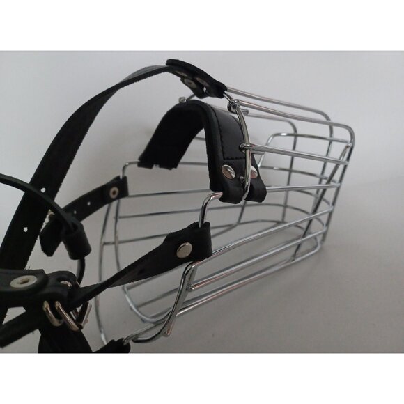 BRONZEDOG Dog Muzzle German Shepherd Wire Basket Metal Mask Leather LARGE - Picture 6 of 13
